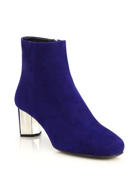 prada blue suede high heels|Prada block heel boots.